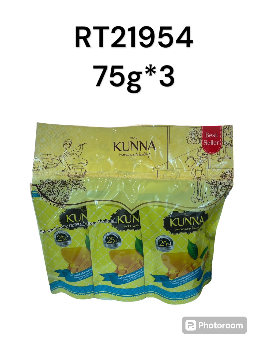 KUNNA Premium Soft Dried Golden Mango – Special Selection Pack3 (75g.x3)